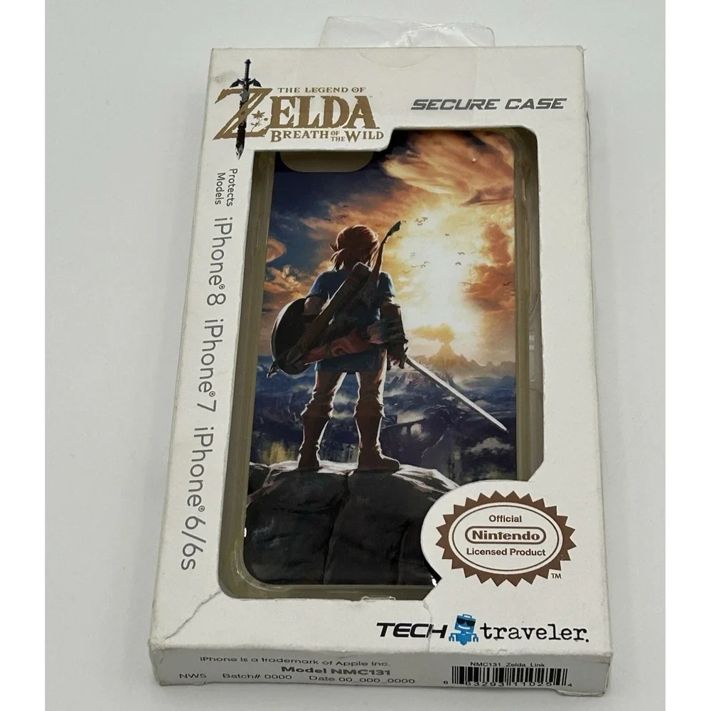 Zelda Breath of the Wild LINK iPhone 8 7 6/6s Secure Case Tech Traveler Clear In